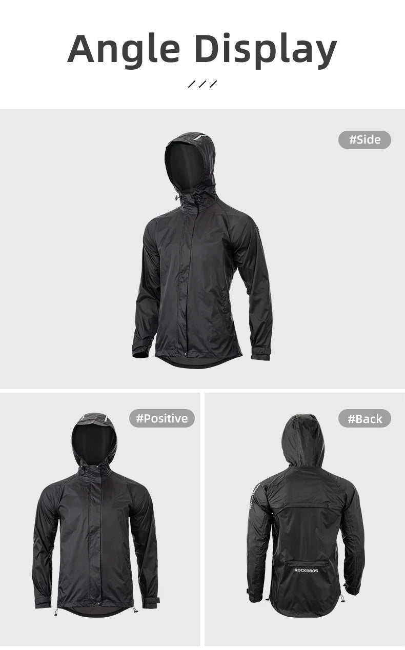 Cycling Waterproof Jacket Reflective Hooded Waterproof