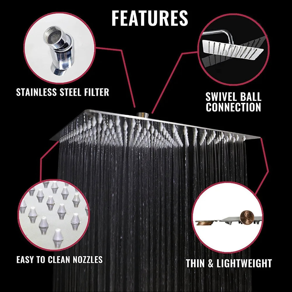 Stainless Steel Ultrathin Shower Head Rainfall