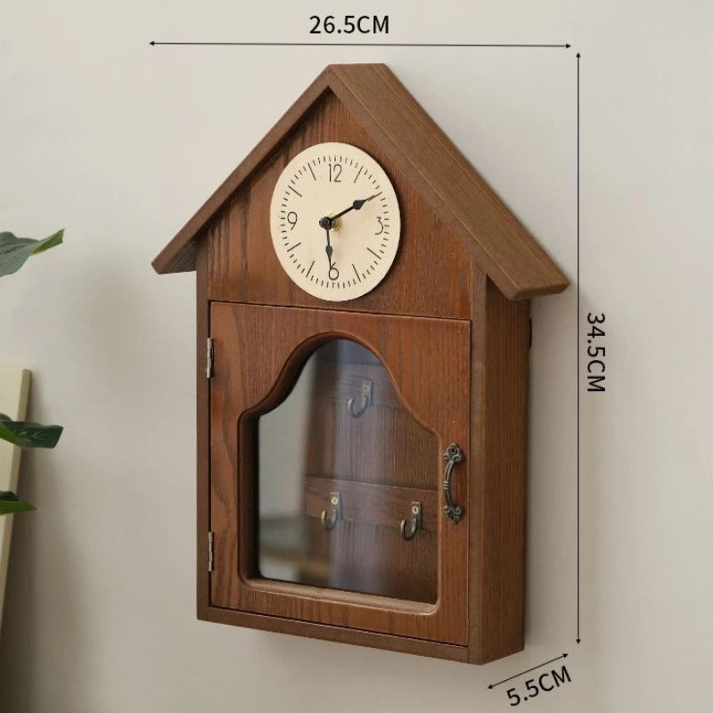 Wall Art Wooden Clock . Key HangerD