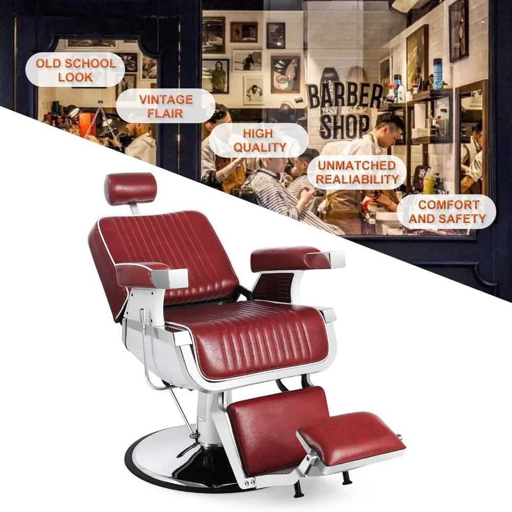 Hair salon chair rotatable, heavy-duty hydraulic backrest
