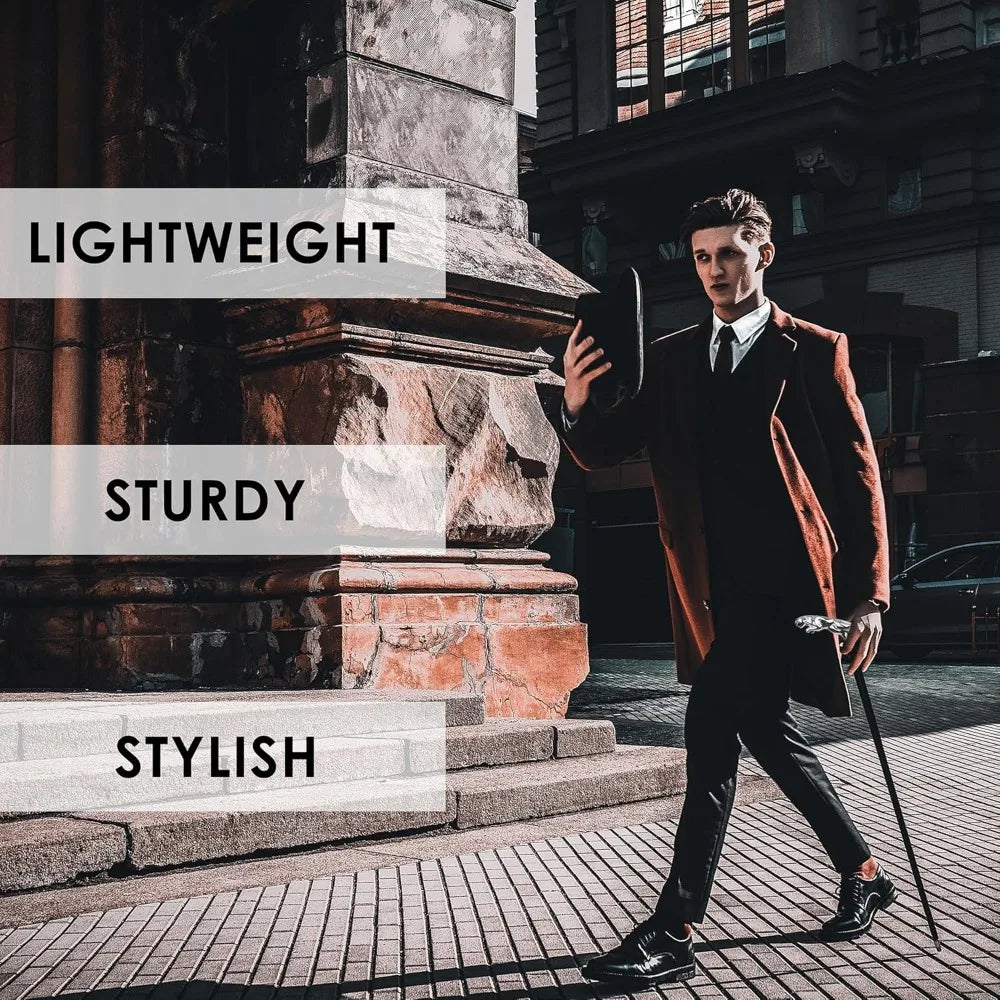 Silver Jaguar Walking Stick Cane - Wooden Canes for Men, Women, Seniors Balance - Mobility, Stability, Knee Support - Walking St