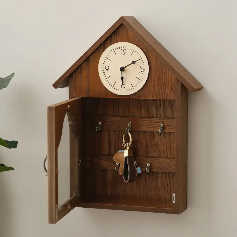 Wall Art Wooden Clock . Key HangerD