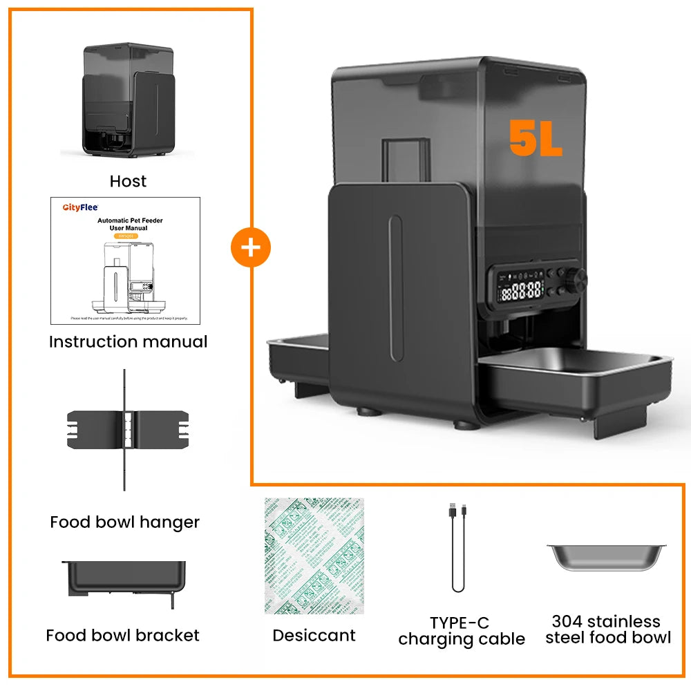 Smart Pet Feeder Automatic for Cats and Dogs - with Timed & Quantitative Feeding, Slow Food Function, Automatic Food Dispenser
