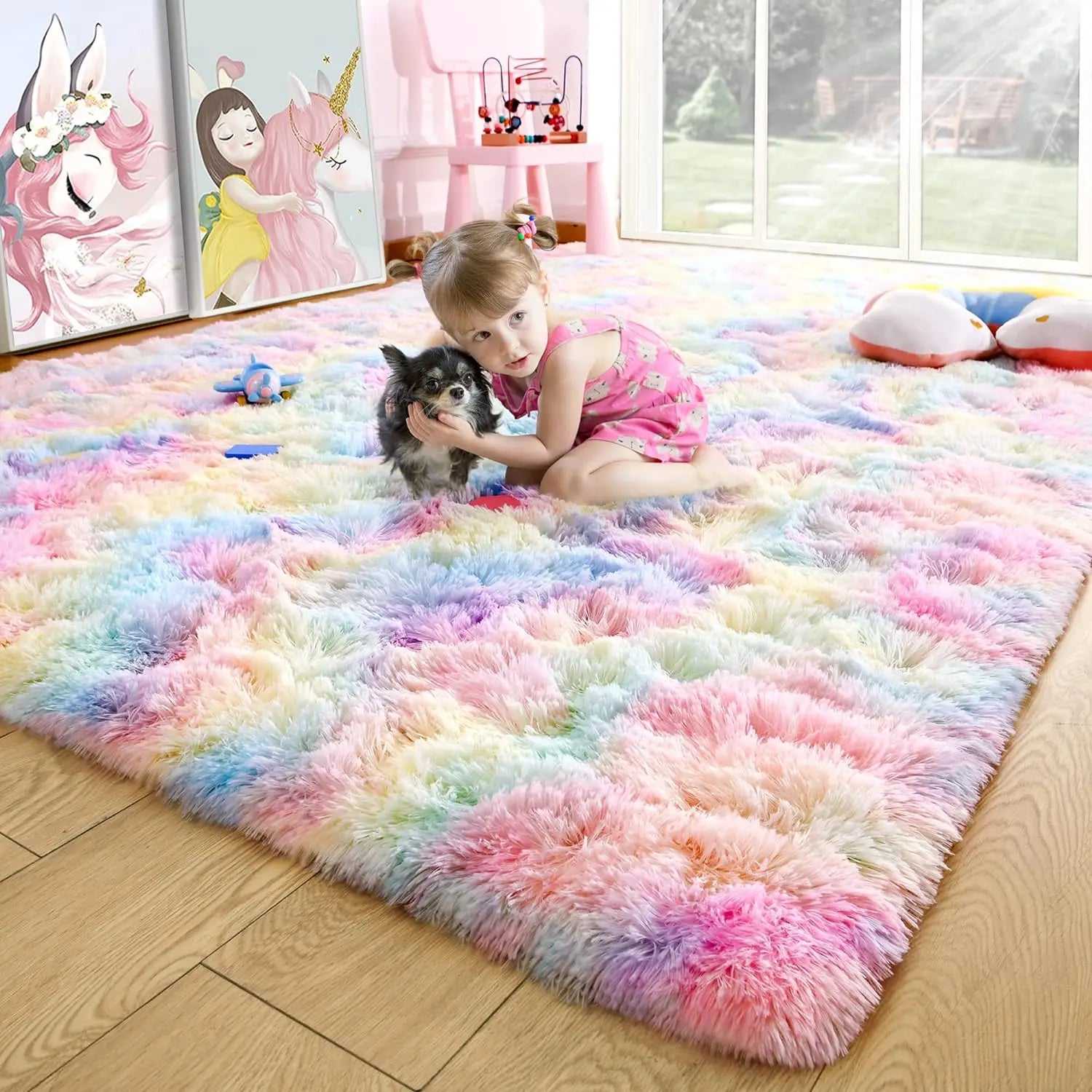 Fluffy Rugs for Bedroom Fuzzy Area Rugs for Living Room Soft Kids Carpet Non Slip Rugs for Hardwood Floors Room Decor