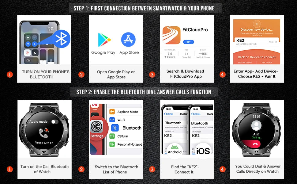 Smart Watch Men Sport Fitness Health Waterproof