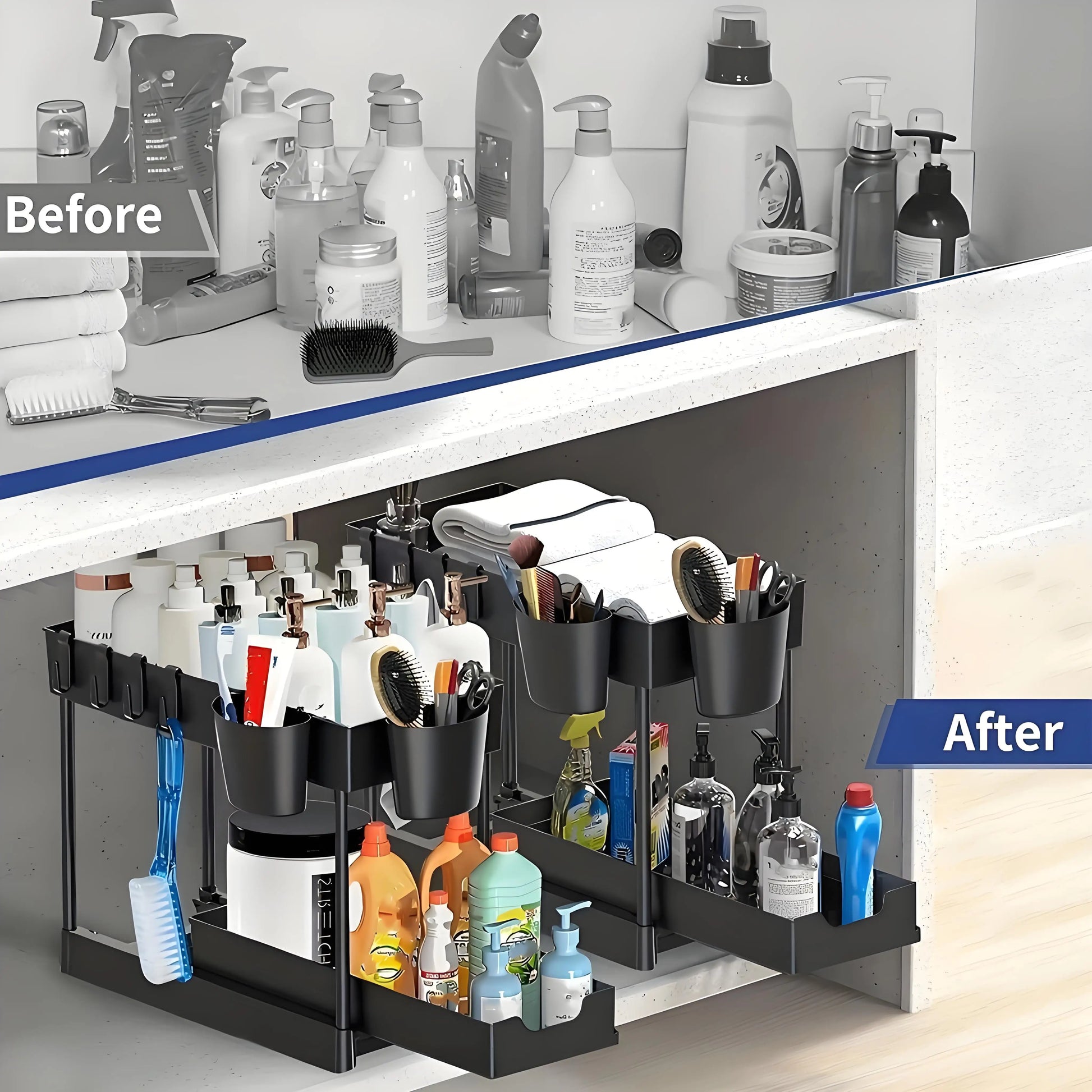 Under Sink Shelves - Adjustable
