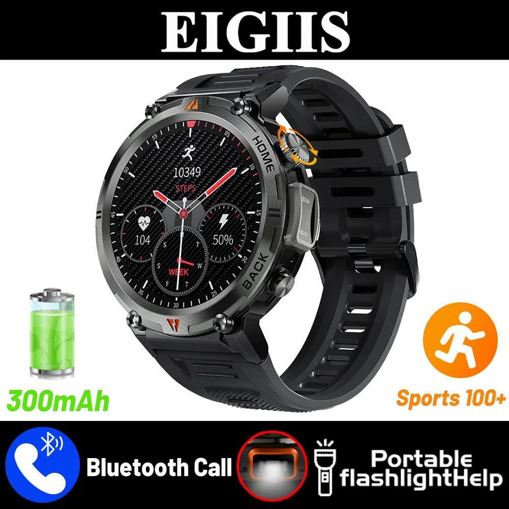 Bluetooth smartwatch for men Full Touch Screen With Health Monitor heart rate Flashlight Smart watch