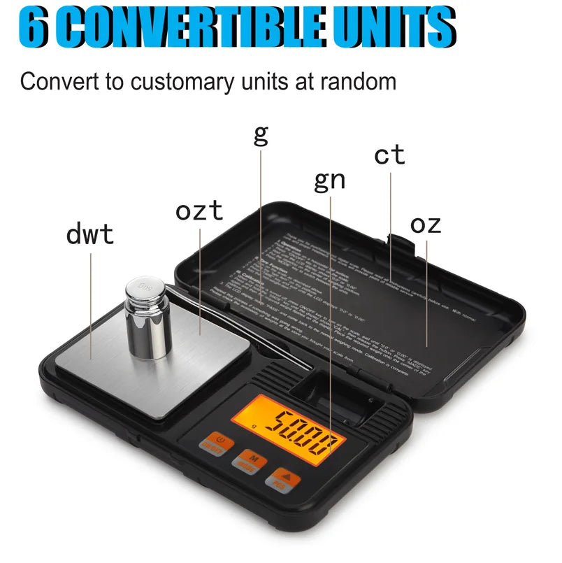 Pocket Scale 0.001g Precision Digital Electronic Gold Jewelry Carat Diamond Balance Mini Mg Scales Portable Weighing