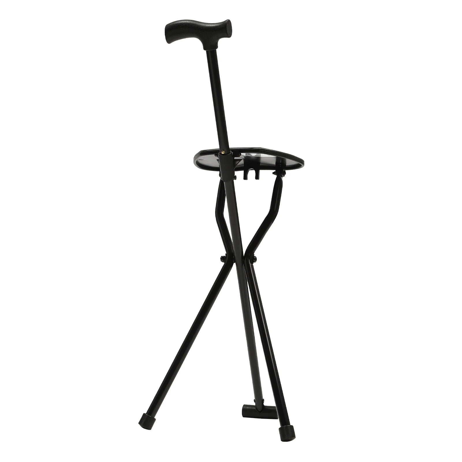 Walking Stick Cane Chair Folding Seat Cane Tripod Stool Elderly Aid Walking Stick Chair Portable Seat 35.4 In Tall