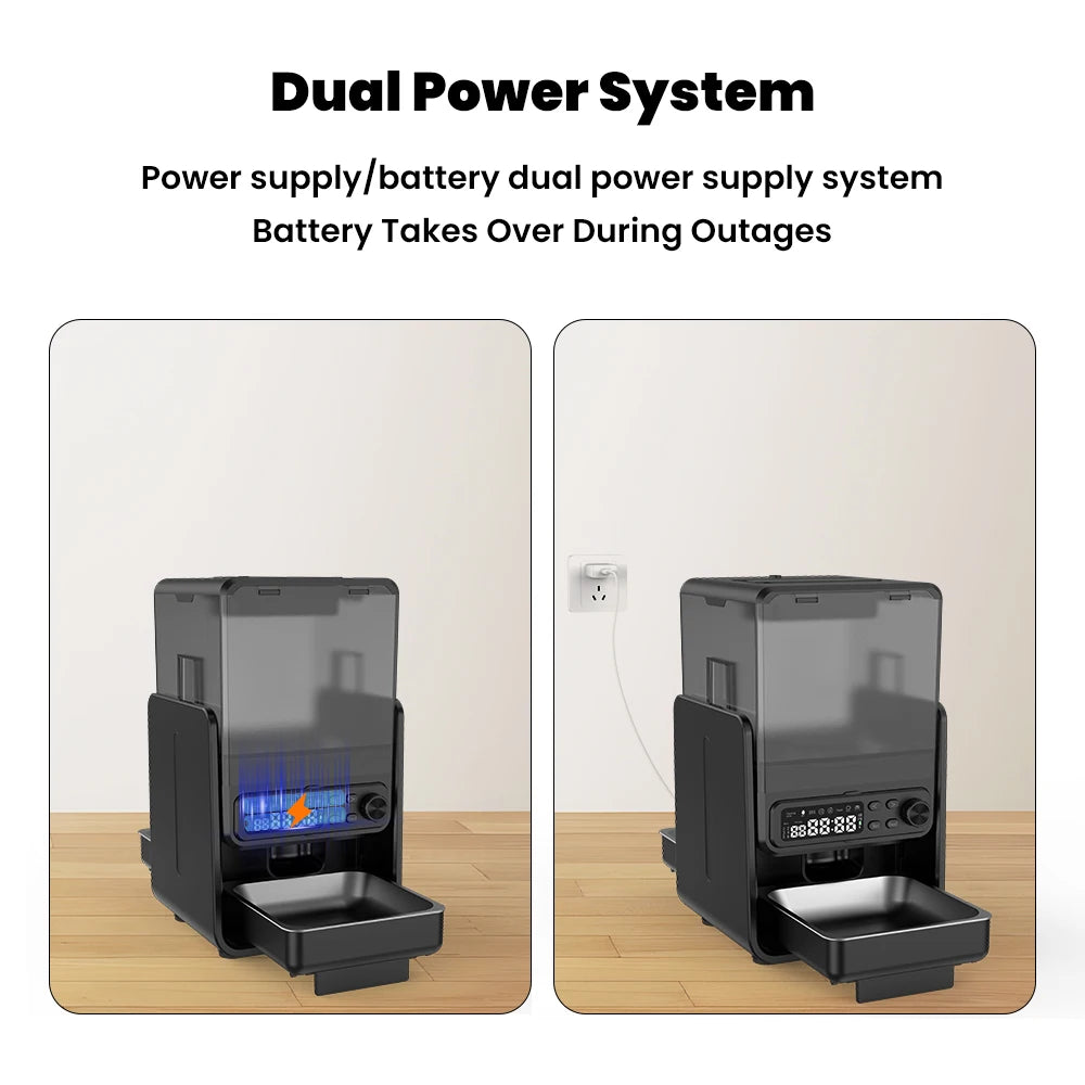 Smart Pet Feeder Automatic for Cats and Dogs - with Timed & Quantitative Feeding, Slow Food Function, Automatic Food Dispenser