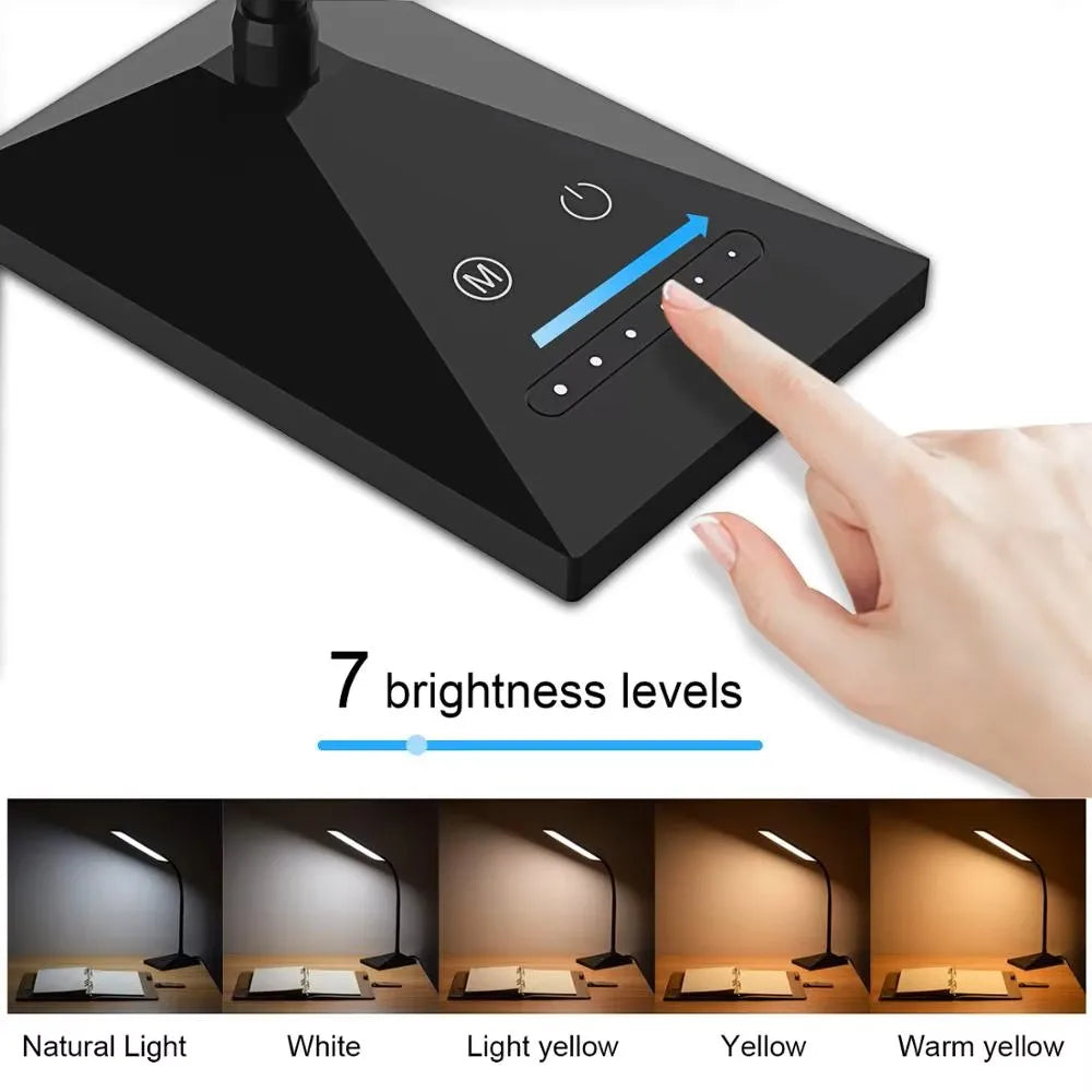 LED Desk Lamp Flexible Touch Sensor LED Reading Dimmable Lamp Night Light