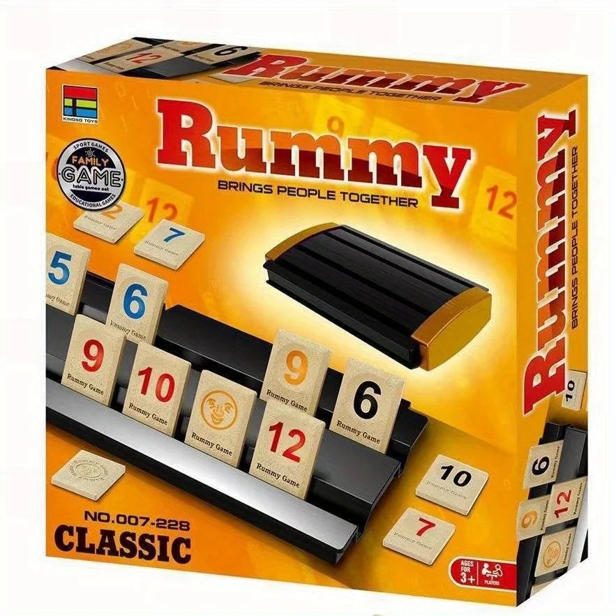 Classic Rummy Tile Board Game – 2-4 Player Strategy Game for Fast Thinking Fun, Perfect for Family & Friends, Includes Durable P