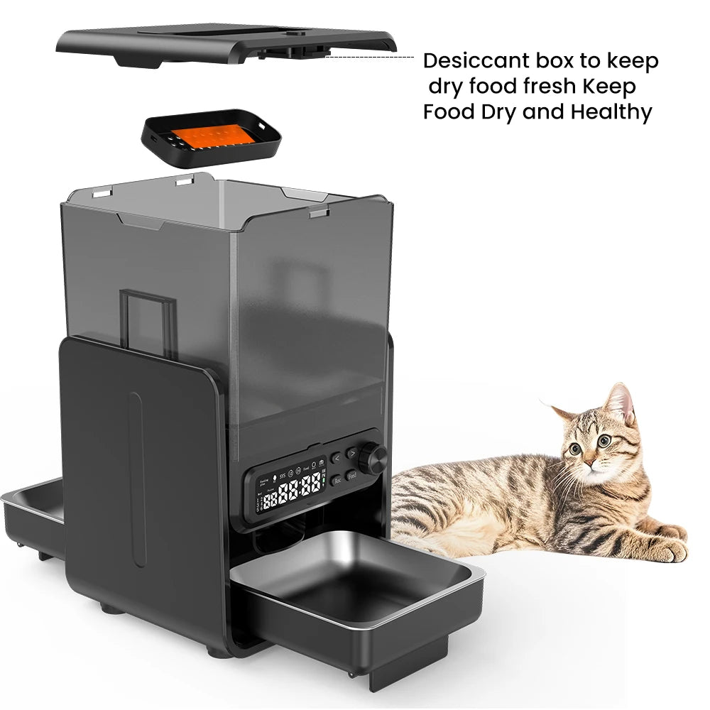 Smart Pet Feeder Automatic for Cats and Dogs - with Timed & Quantitative Feeding, Slow Food Function, Automatic Food Dispenser