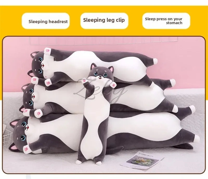 Lovely Husky Side Sleeping Body Pillow 50-150cm Bed Sofa Home Decorative Long Pillow Classmate Friend Birthday Present Cute Gift