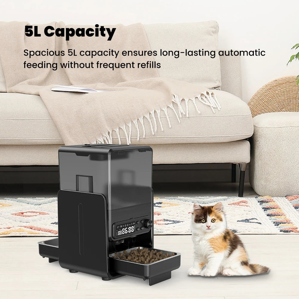 Smart Pet Feeder Automatic for Cats and Dogs - with Timed & Quantitative Feeding, Slow Food Function, Automatic Food Dispenser