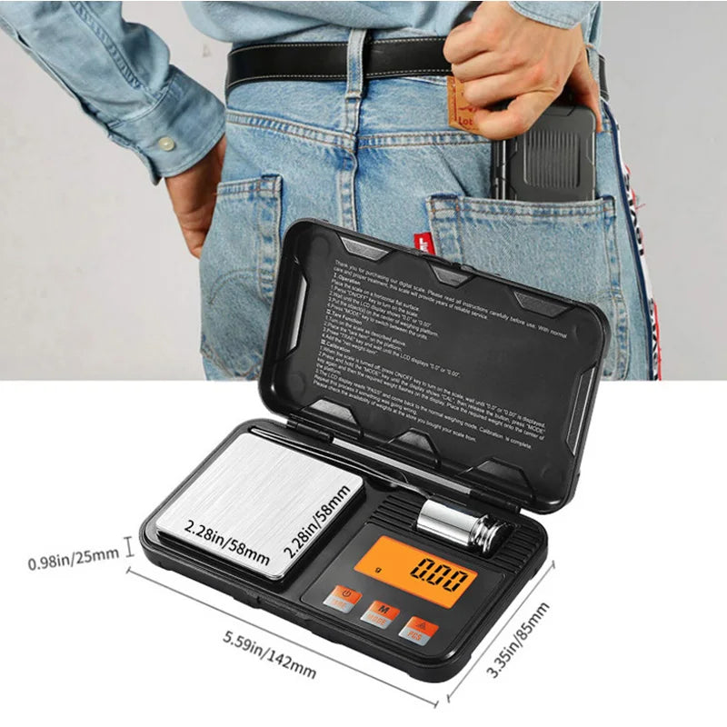 Pocket Scale 0.001g Precision Digital Electronic Gold Jewelry Carat Diamond Balance Mini Mg Scales Portable Weighing