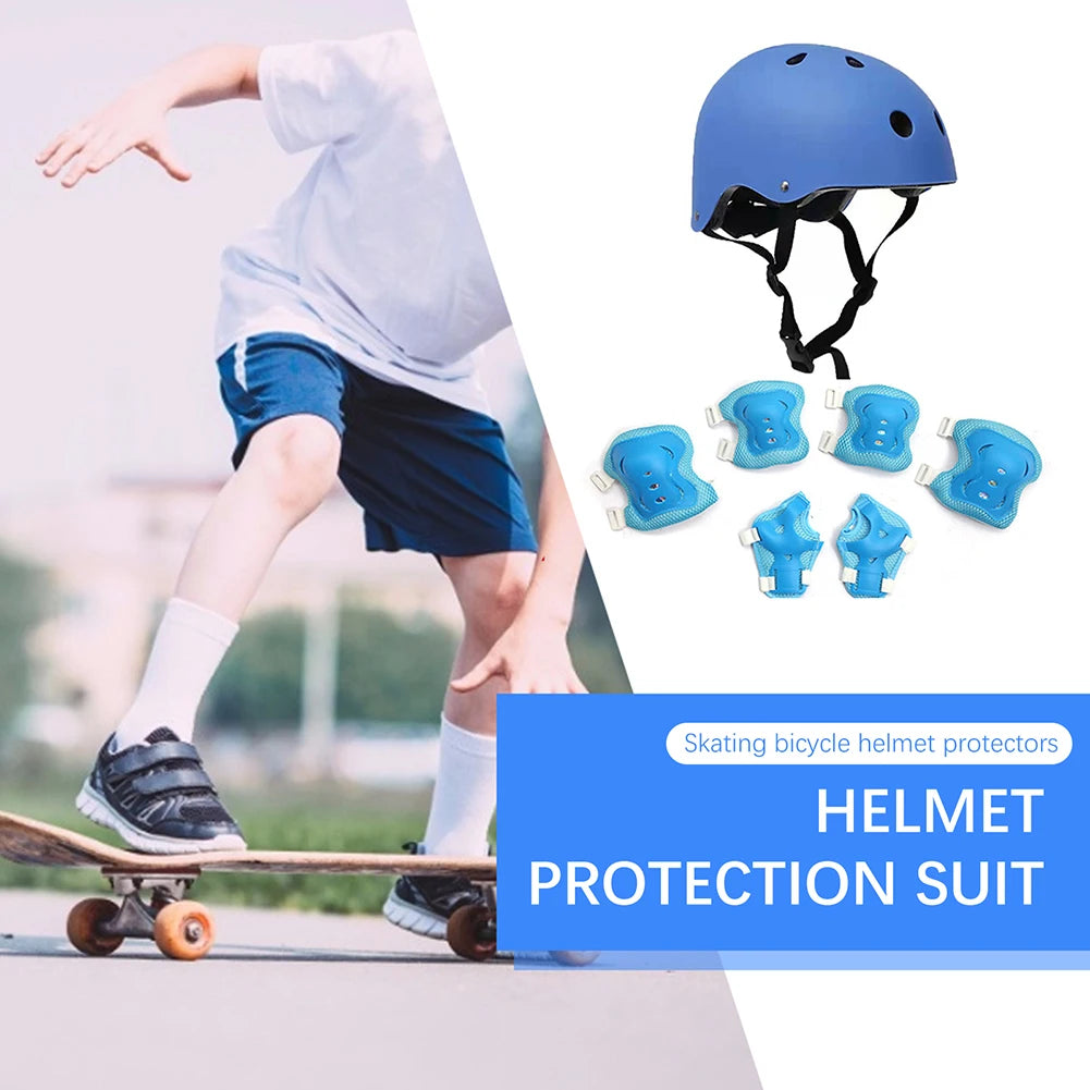 Kids Safety Helmet Knee Elbow Pad Set Boys Girls Head Protective Gear Set for Bicycle Cycling Skateboard Scooter Skating Helmet