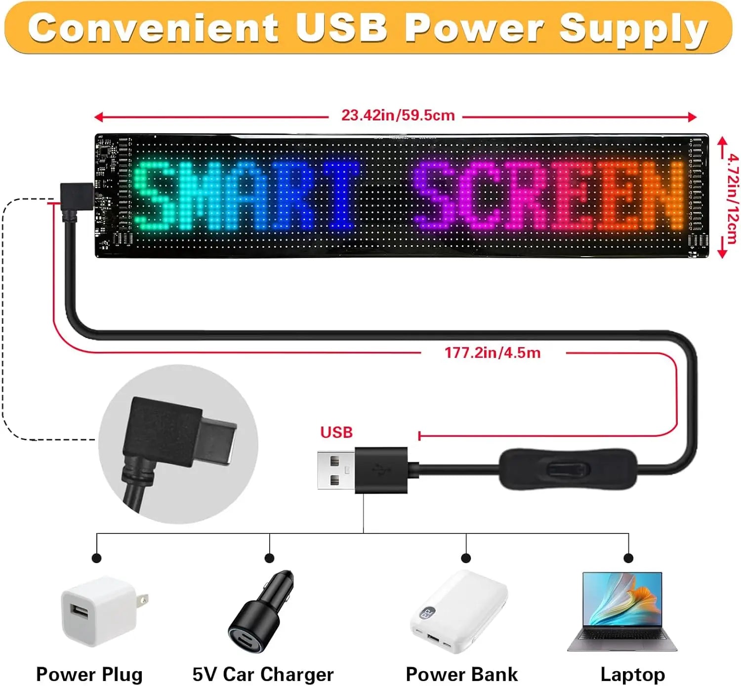 USB Programmable Scrolling LED Sign
