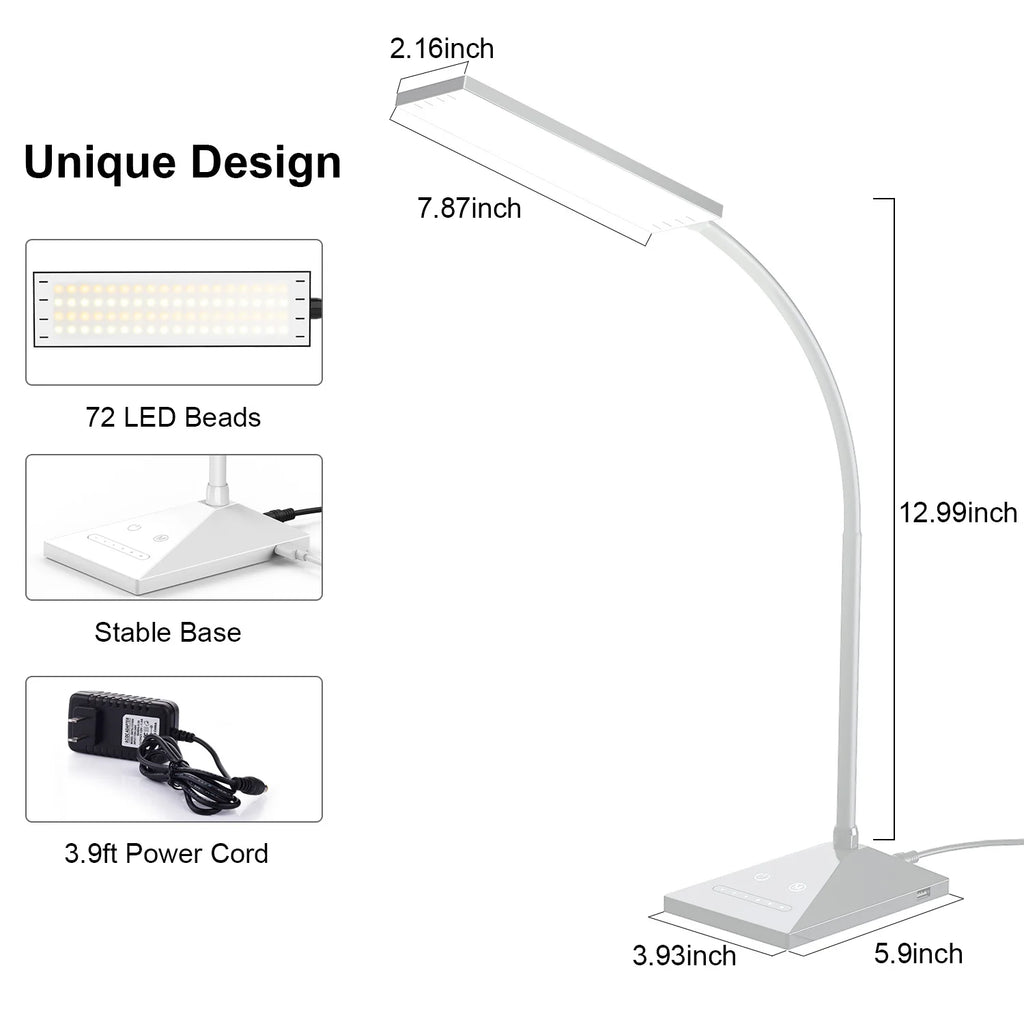 LED Desk Lamp Flexible Touch Sensor LED Reading Dimmable Lamp Night Light