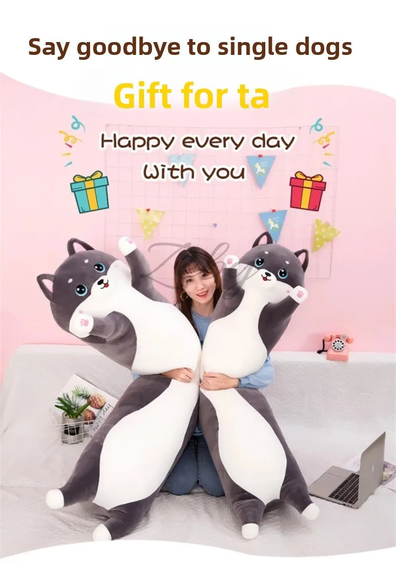 Lovely Husky Side Sleeping Body Pillow 50-150cm Bed Sofa Home Decorative Long Pillow Classmate Friend Birthday Present Cute Gift