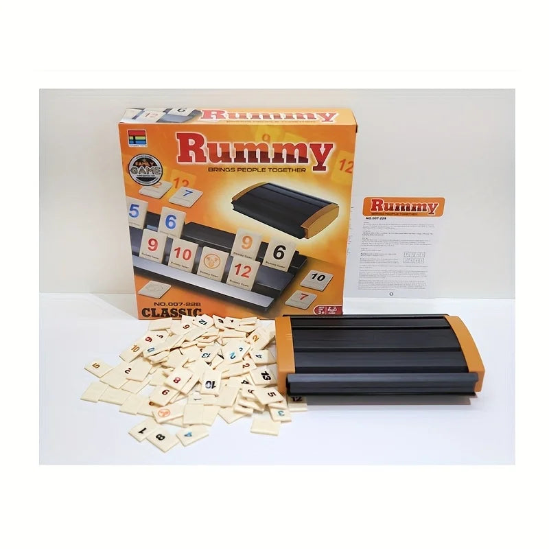 Classic Rummy Tile Board Game – 2-4 Player Strategy Game for Fast Thinking Fun, Perfect for Family & Friends, Includes Durable P