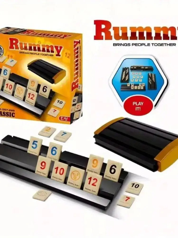 Classic Rummy Tile Board Game – 2-4 Player Strategy Game for Fast Thinking Fun, Perfect for Family & Friends, Includes Durable P