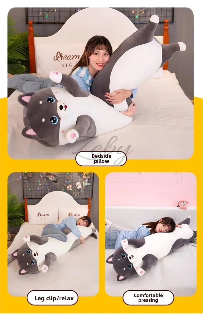 Lovely Husky Side Sleeping Body Pillow 50-150cm Bed Sofa Home Decorative Long Pillow Classmate Friend Birthday Present Cute Gift