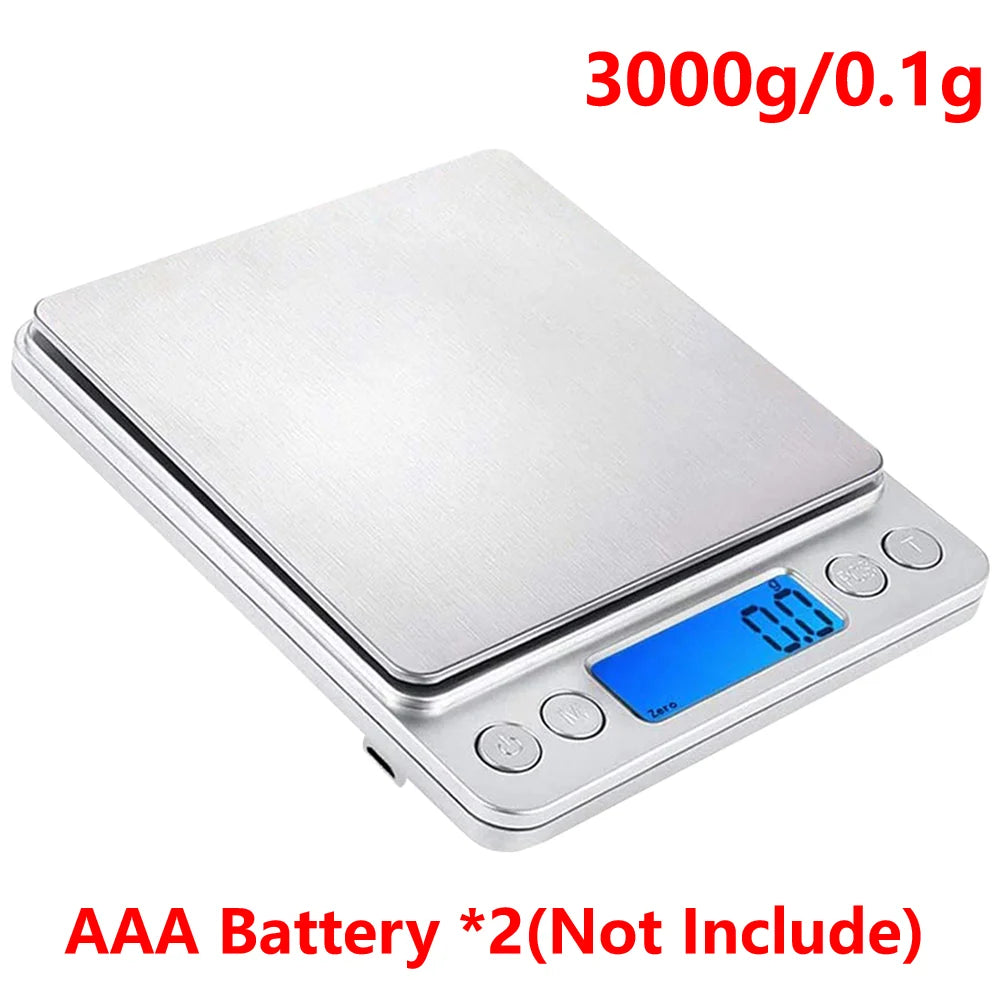 Digital Scale USB Charging LCD Display Stainless Steel Electronic Scales Jewelry Food Snacks Weighing Baking Tools