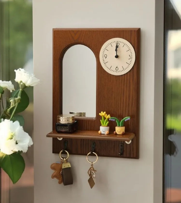 Wall Art Wooden Clock . Key HangerD