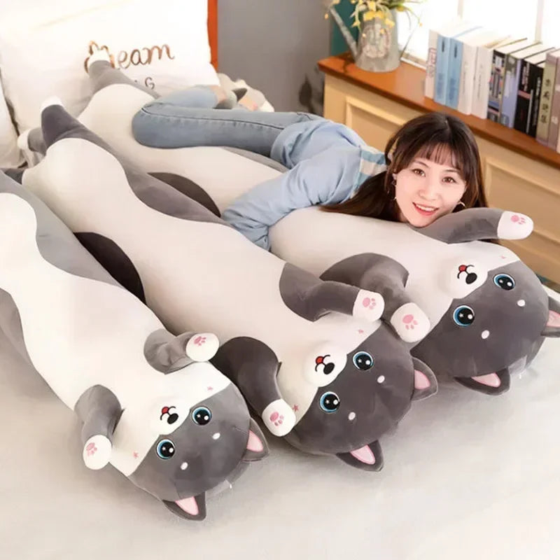 Lovely Husky Side Sleeping Body Pillow 50-150cm Bed Sofa Home Decorative Long Pillow Classmate Friend Birthday Present Cute Gift