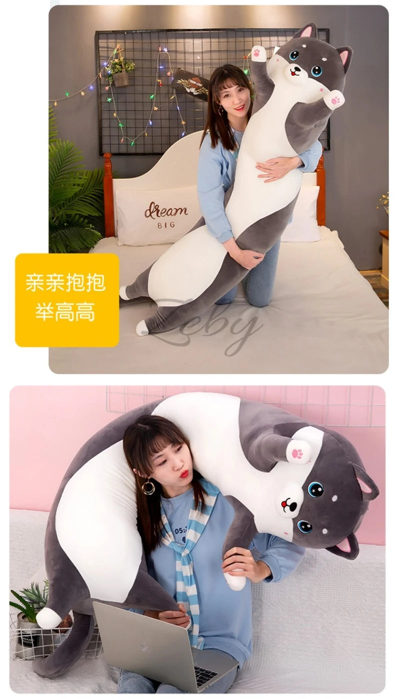 Lovely Husky Side Sleeping Body Pillow 50-150cm Bed Sofa Home Decorative Long Pillow Classmate Friend Birthday Present Cute Gift