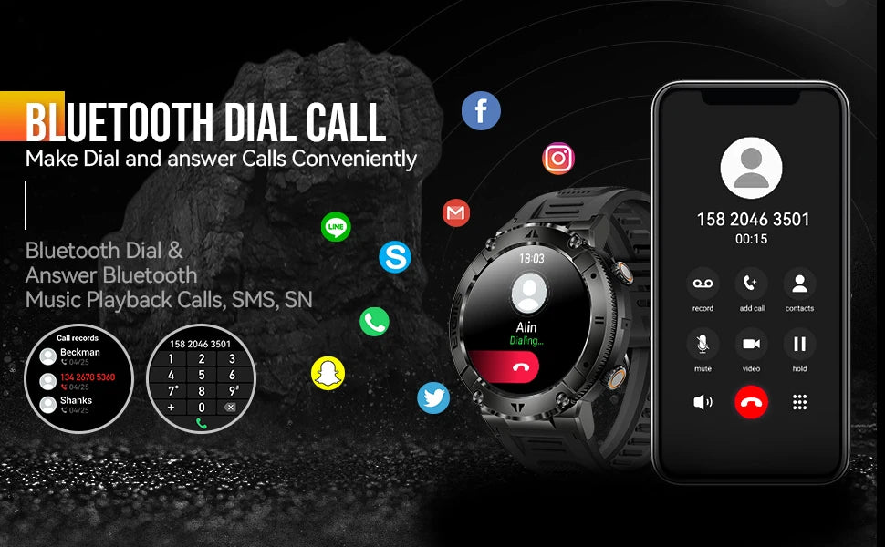 Smart Watch Men Sport Fitness Health Waterproof