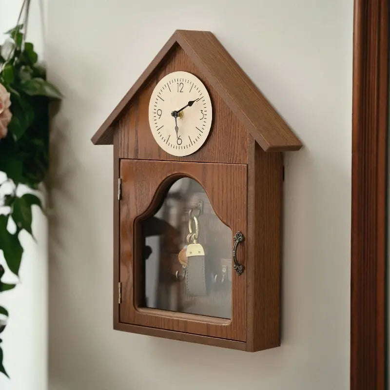 Wall Art Wooden Clock . Key HangerD