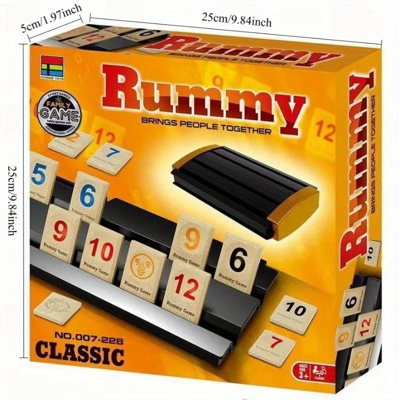 Classic Rummy Tile Board Game – 2-4 Player Strategy Game for Fast Thinking Fun, Perfect for Family & Friends, Includes Durable P