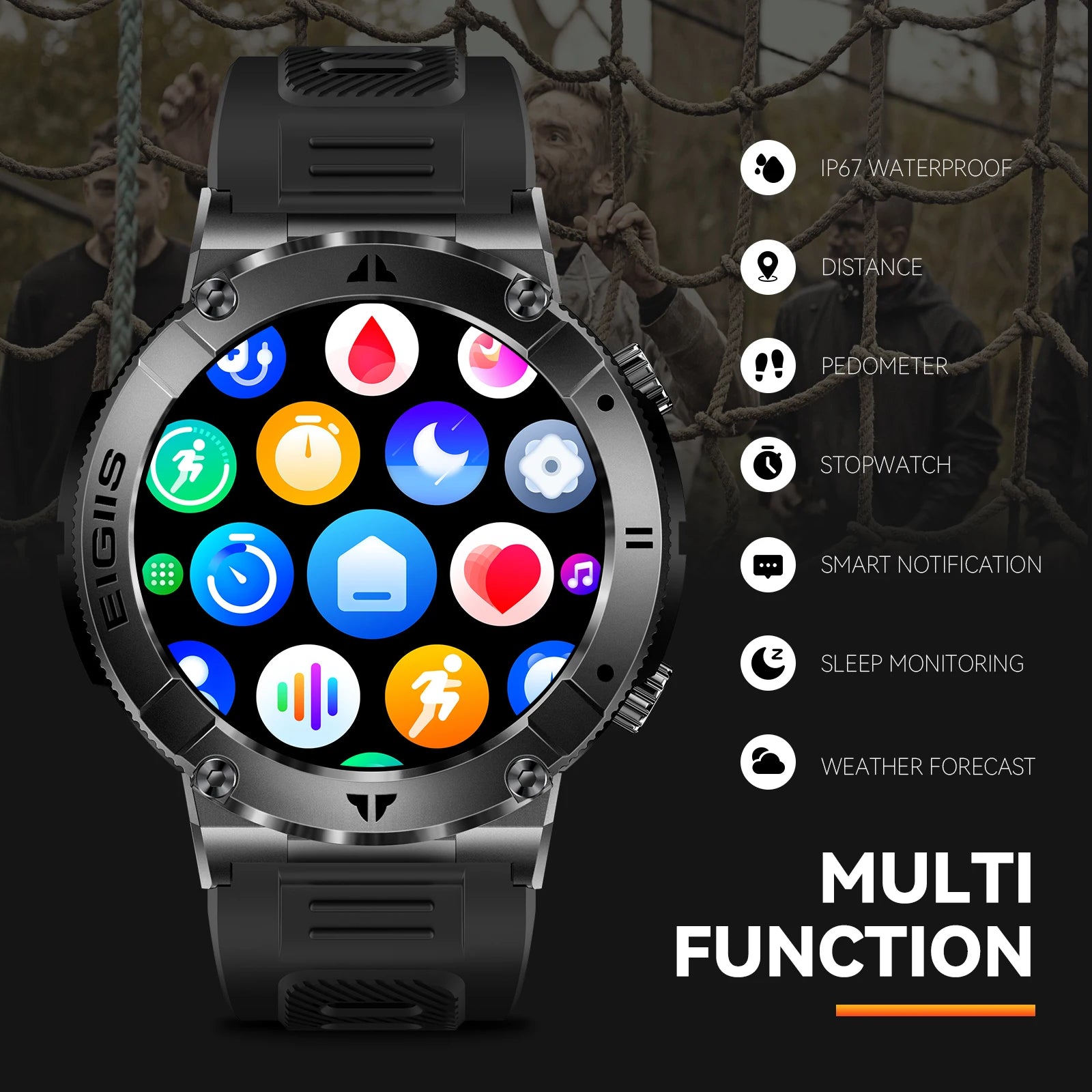 Smart Watch Men Sport Fitness Health Waterproof
