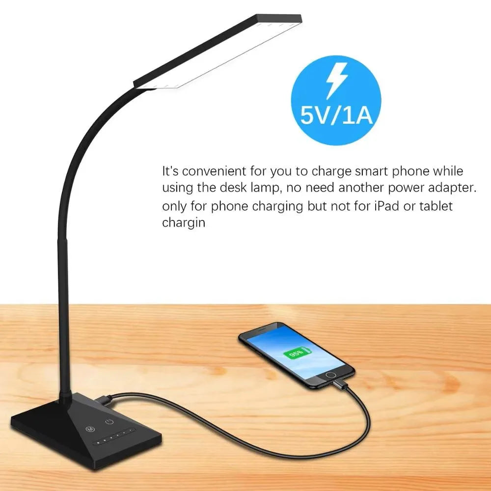 LED Desk Lamp Flexible Touch Sensor LED Reading Dimmable Lamp Night Light