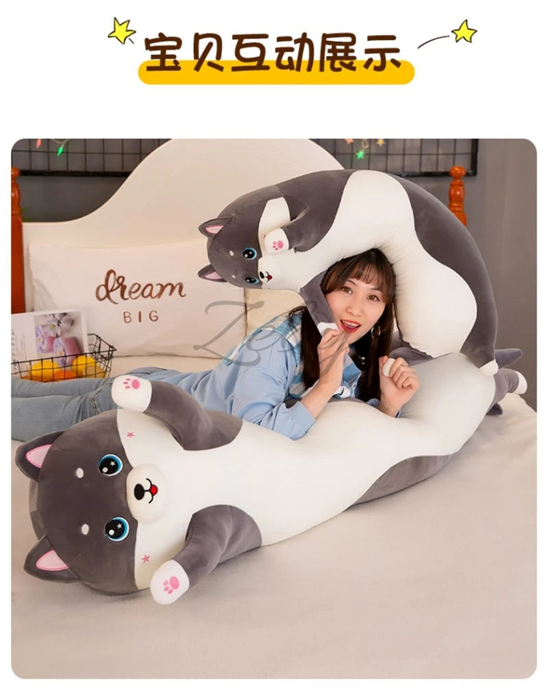 Lovely Husky Side Sleeping Body Pillow 50-150cm Bed Sofa Home Decorative Long Pillow Classmate Friend Birthday Present Cute Gift