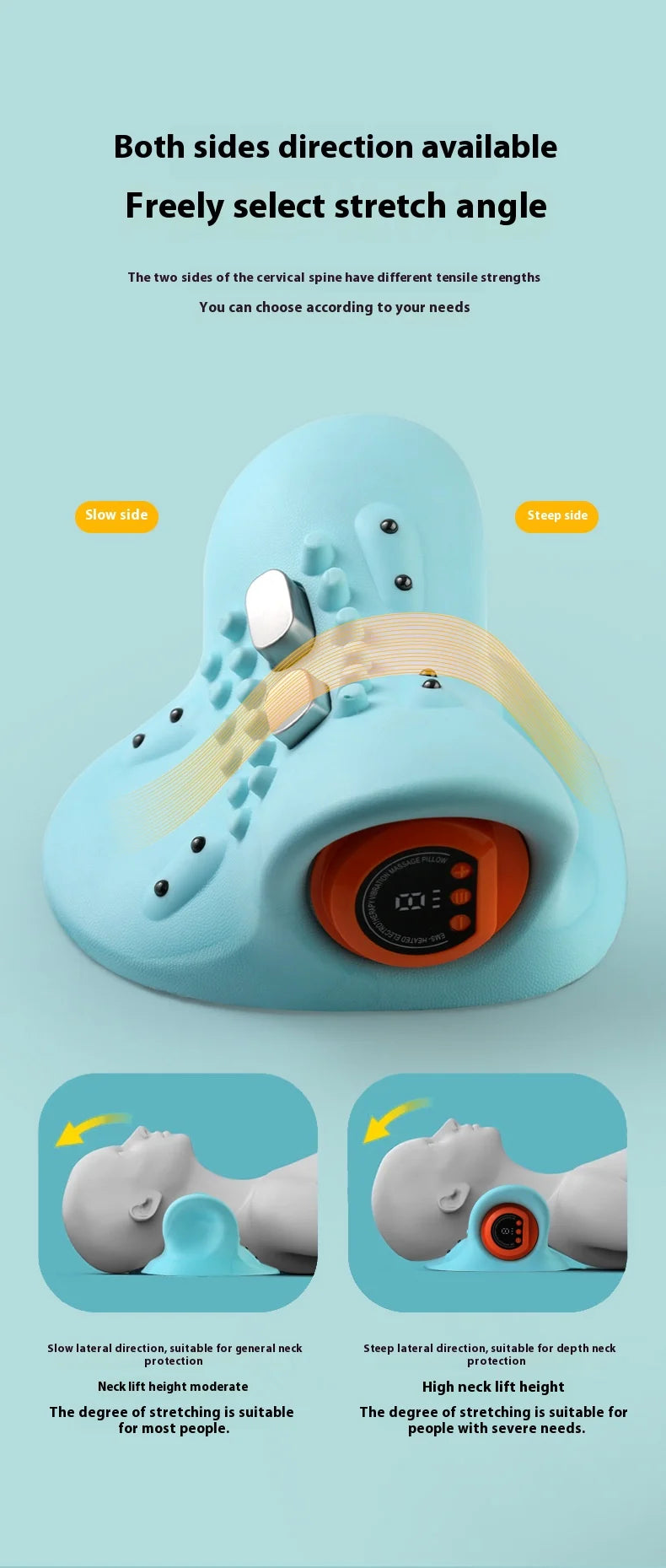 1PCS neck massager, finger pressure neck massager, with electric shoulder and neck massage, massage pillow neck, back, shoulder