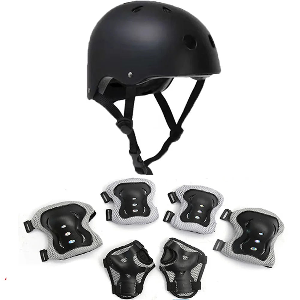 Kids Safety Helmet Knee Elbow Pad Set Boys Girls Head Protective Gear Set for Bicycle Cycling Skateboard Scooter Skating Helmet
