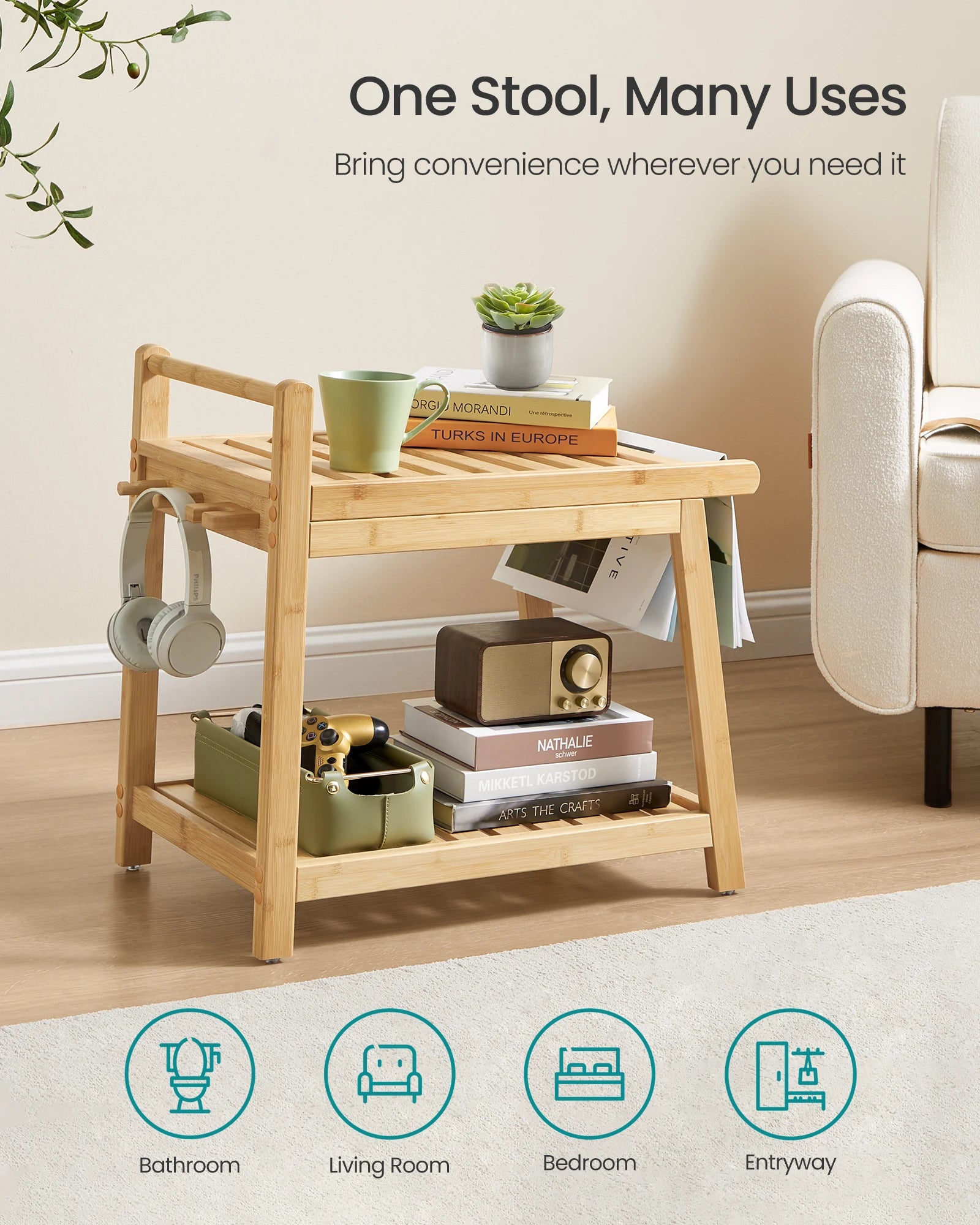 Bamboo ShowerStorage Shelf, Water Resistant