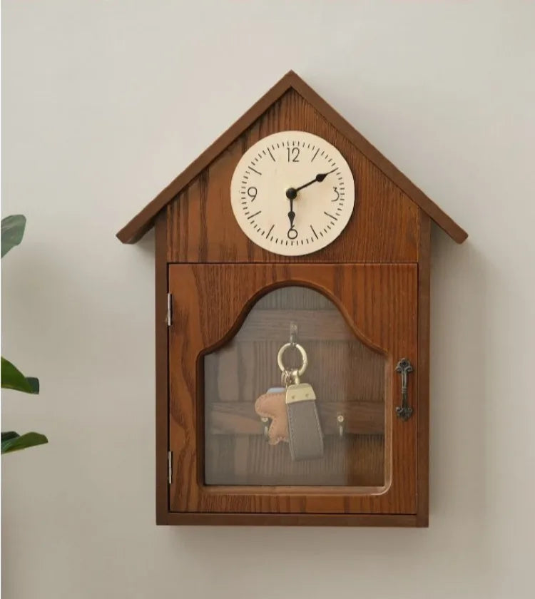Wall Art Wooden Clock . Key HangerD