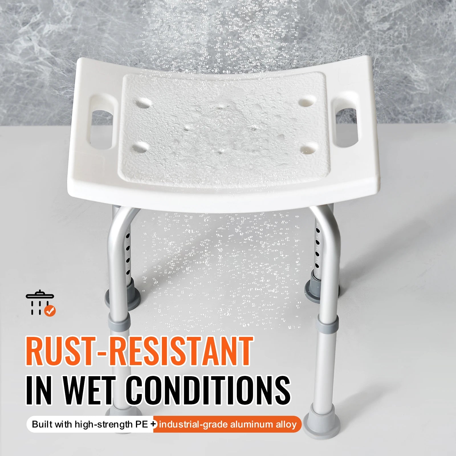 Shower Chair Stool with Built-in Handles