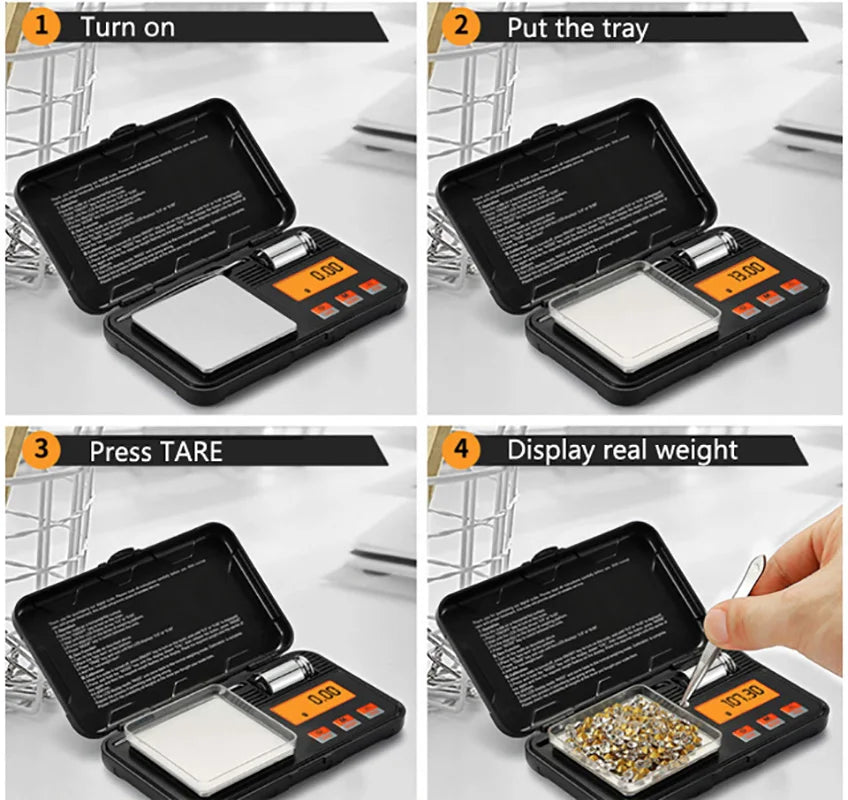 Pocket Scale 0.001g Precision Digital Electronic Gold Jewelry Carat Diamond Balance Mini Mg Scales Portable Weighing