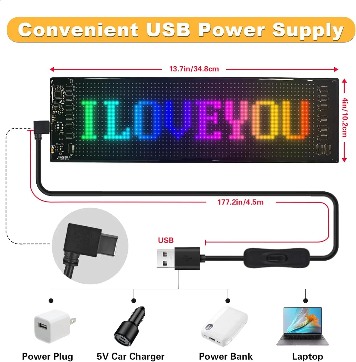 USB Programmable Scrolling LED Sign