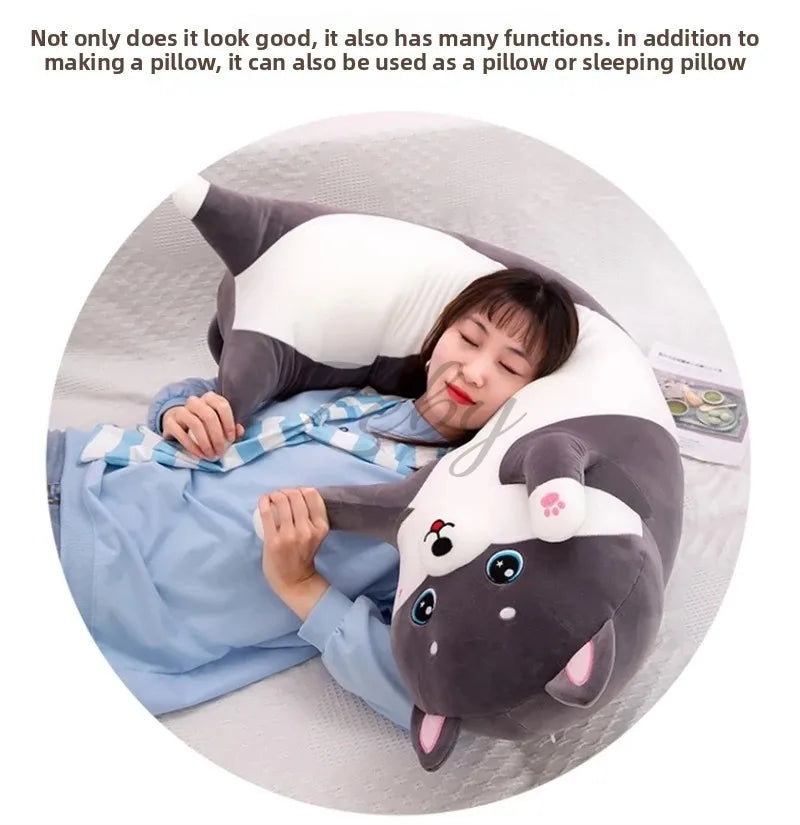 Lovely Husky Side Sleeping Body Pillow 50-150cm Bed Sofa Home Decorative Long Pillow Classmate Friend Birthday Present Cute Gift