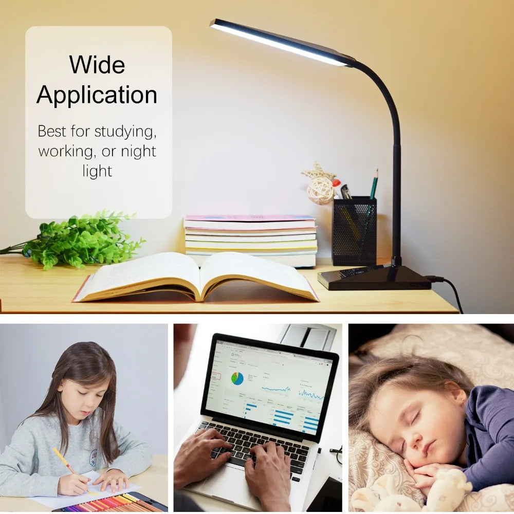 LED Desk Lamp Flexible Touch Sensor LED Reading Dimmable Lamp Night Light
